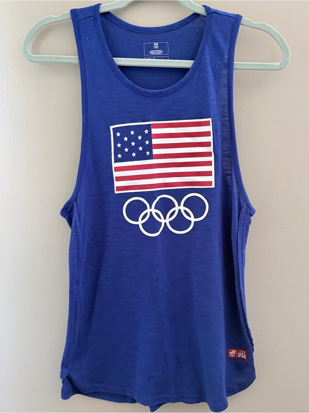 Team USA Olympics Graphic Tank Top Blue Size Medium